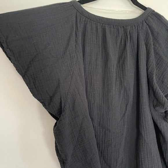 Women's Flutter Short Sleeve Blouse-Universal Thread™ Black | Size XXL - Picture 4 of 4